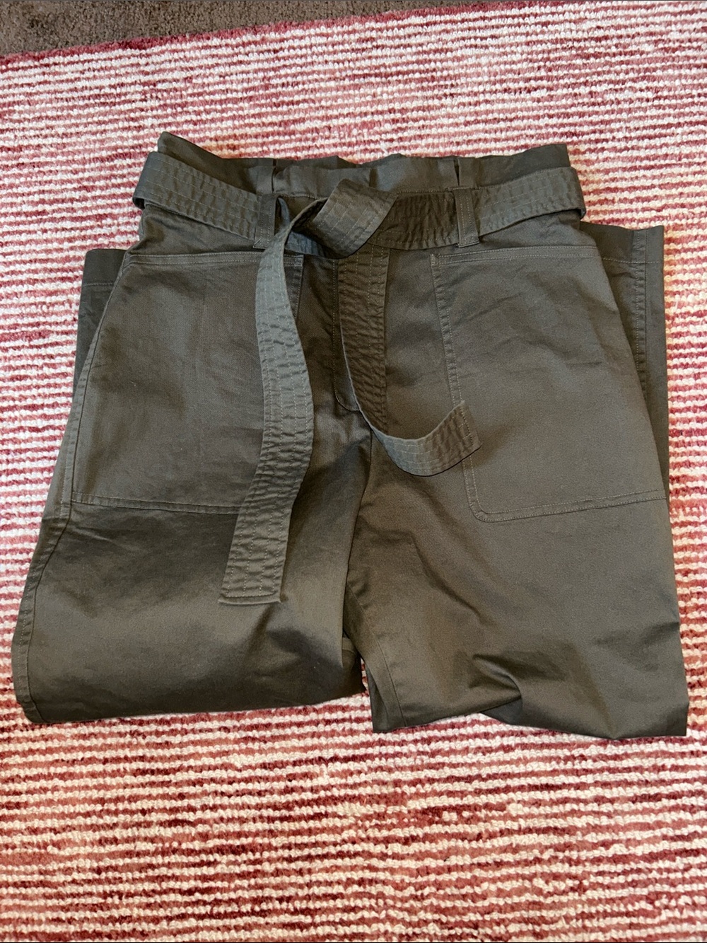 Express Black High-Rise Paperbag Chinos with Belt - Picture 5 of 6